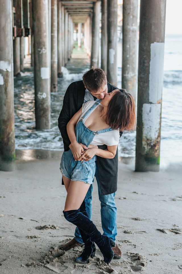 Kissing Couple Beach Photo